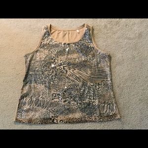 Chico’s Zenergy Sequinced Top Size 2